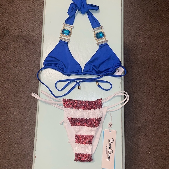 Beach Bunny ❤️💙🇺🇸Red White and Blue mix match bikini set